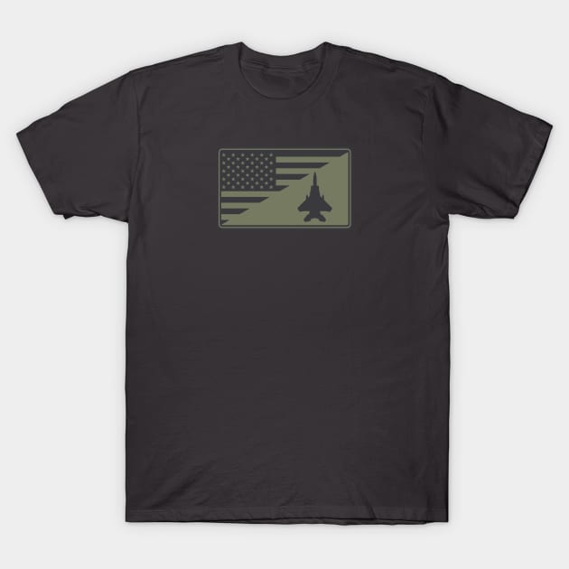 F-15 Eagle US Flag Patch (subdued) T-Shirt by TCP